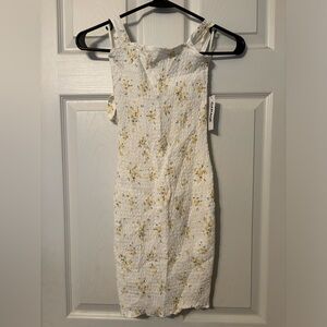 GARAGE Smocked Bodycon Dress Vanilla Floral 100054932